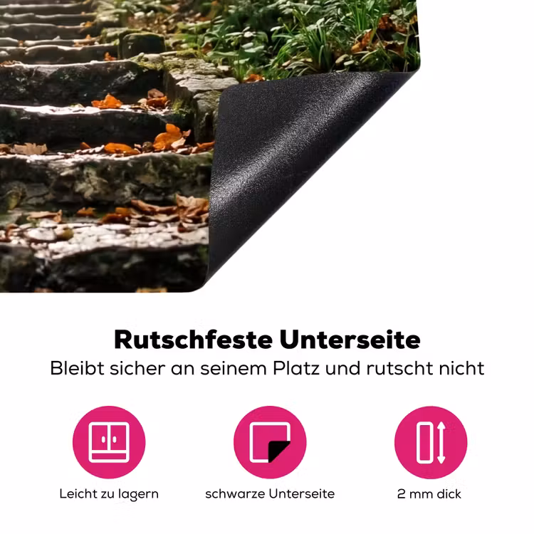 Stenen - Trap - Bos - Natuur Inductie beschermer vinyl 3mm klein -zzzzzzz-lf-onderkant