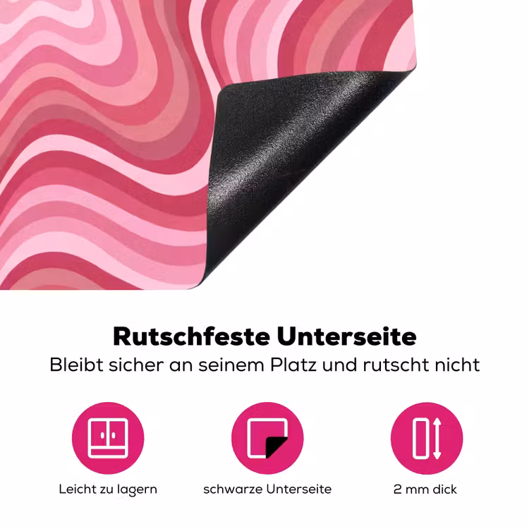 Ster - Golvend - Abstract - Roze Inductie beschermer vinyl 3mm middel -zzzzzzz-lf-onderkant