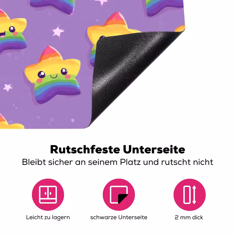 Sterren - Regenboog - Paars Inductie beschermer vinyl 3mm klein 276 -zzzzzzz-lf-onderkant