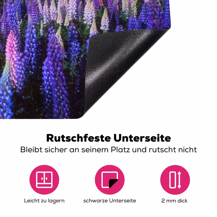 Sterrenlicht over Lupineveld Inductie beschermer vinyl 3mm klein -zzzzzzz-lf-onderkant