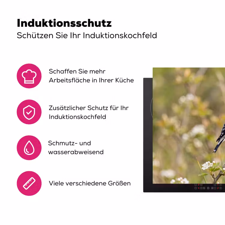 Putter - Bloesem - Lente - Natuur - Kleurrijk Inductie beschermer vinyl 3mm klein -zzzzzzz-lf-ups