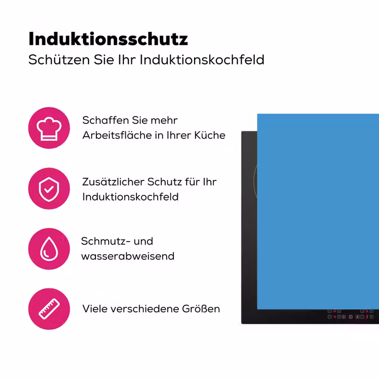 Steel - Blue - Blauw Inductie beschermer vinyl 3mm middel 274 -zzzzzzz-lf-ups