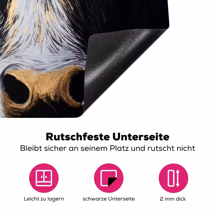 Stier - Hoorns - Snuit - Goud Inductie beschermer vinyl 3mm klein -zzzzzzz-lf-onderkant