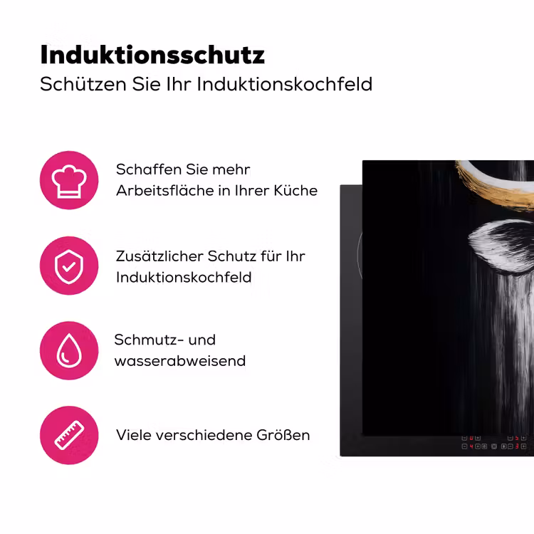 Stier - Hoorns - Snuit - Goud Inductie beschermer vinyl 3mm klein -zzzzzzz-lf-ups