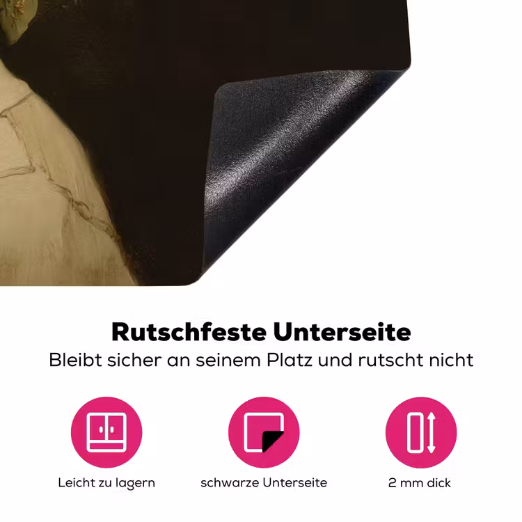 Bloemenstilte - Vrouw - Portret Inductie beschermer vinyl 3mm klein -zzzzzzz-lf-onderkant