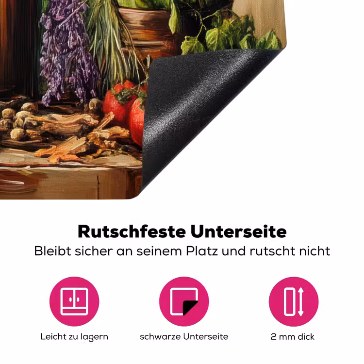 Stilleven - Kruiden - Specerijen - Fruit - Kleurrijk Inductie beschermer vinyl 3mm klein -zzzzzzz-lf-onderkant