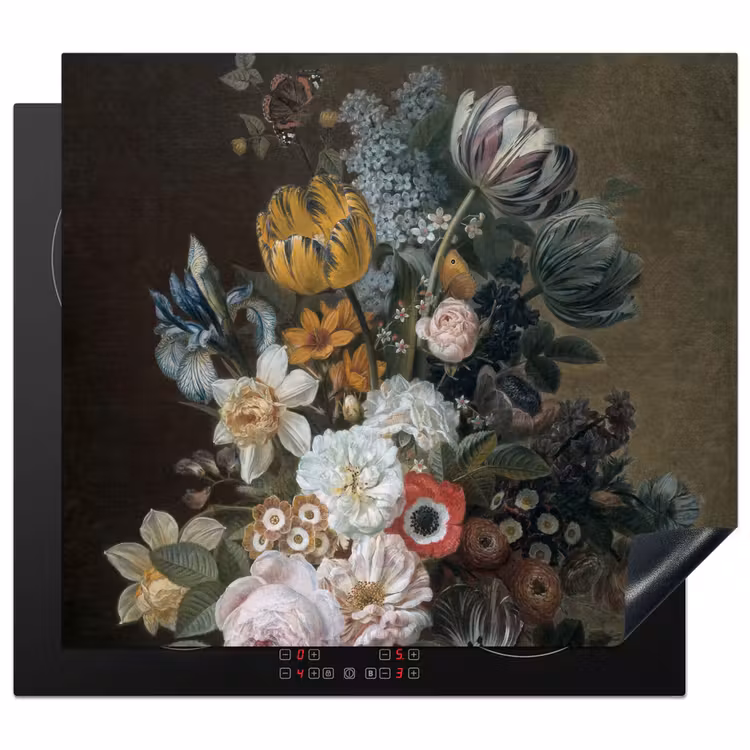 Stilleven met bloemen - Schilderij van Eelke Jelles Eelkema Inductie beschermer vinyl 3mm middel -3d