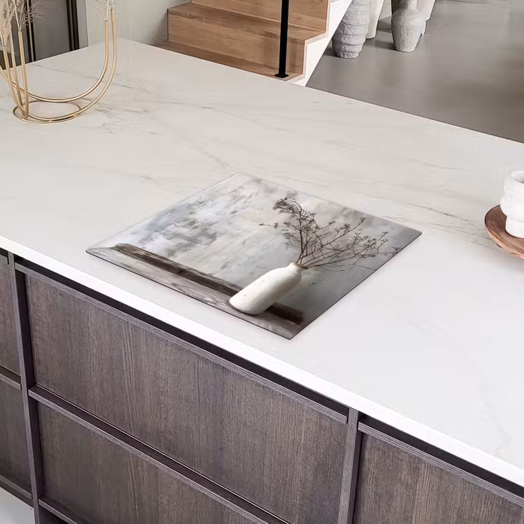 Stillevensschets in Crème en Hout Inductie beschermer vinyl 3mm middel -sfeer8