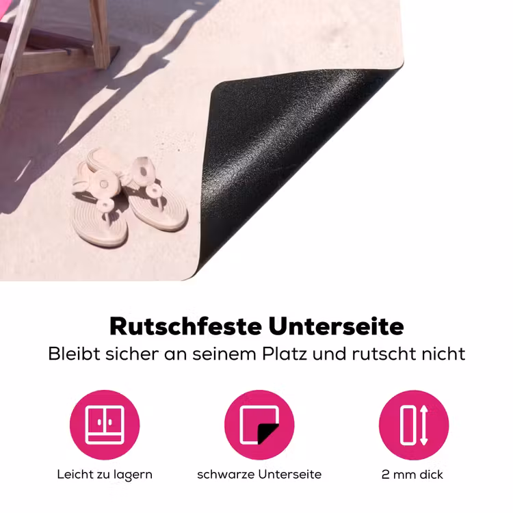Strand - Ligstoel - Badkleding - Zomer - Roze Inductie beschermer vinyl 3mm middel -zzzzzzz-lf-onderkant