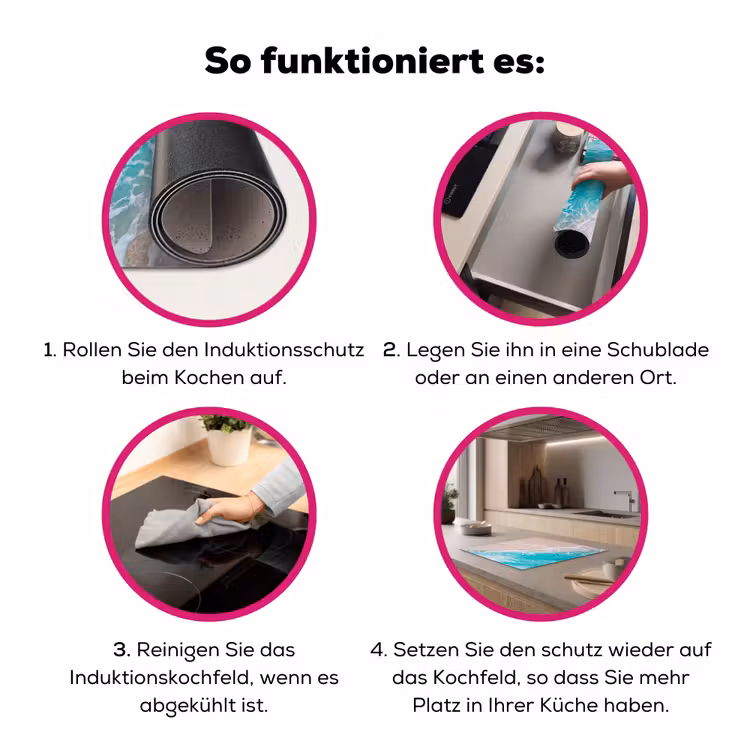 Strand - Zee - Golf - Natuur - Blauw Inductie beschermer vinyl 3mm middel -zzzzzzz-lf-werking