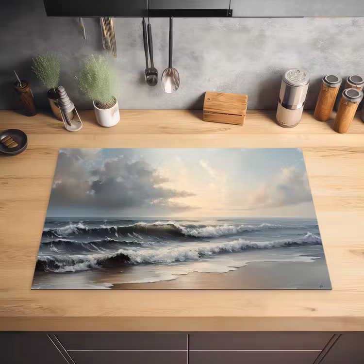Strand - Zee - Zonsondergang Inductie beschermer vinyl 3mm klein -sfeer5