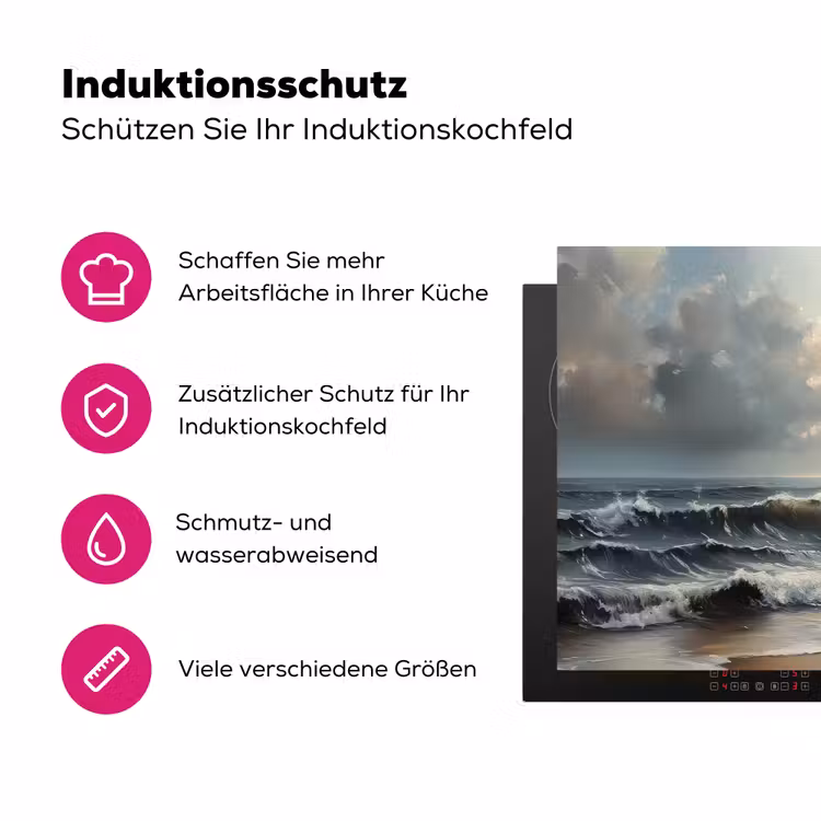 Strand - Zee - Zonsondergang Inductie beschermer vinyl 3mm klein -zzzzzzz-lf-ups