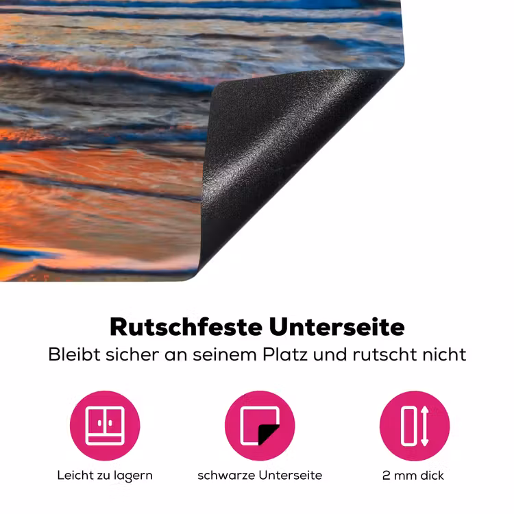 Strand - Zee - Zonsondergnag Inductie beschermer vinyl 3mm klein -zzzzzzz-lf-onderkant