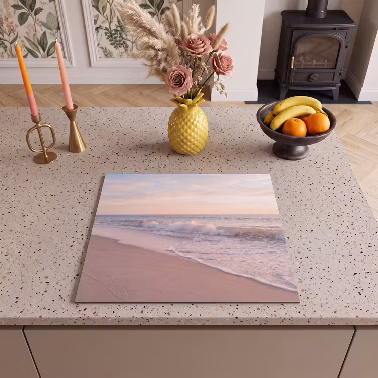 Strand - Zee - Golven - Natuur - Zonsondergang Inductie beschermer vinyl 3mm middel -sfeer3