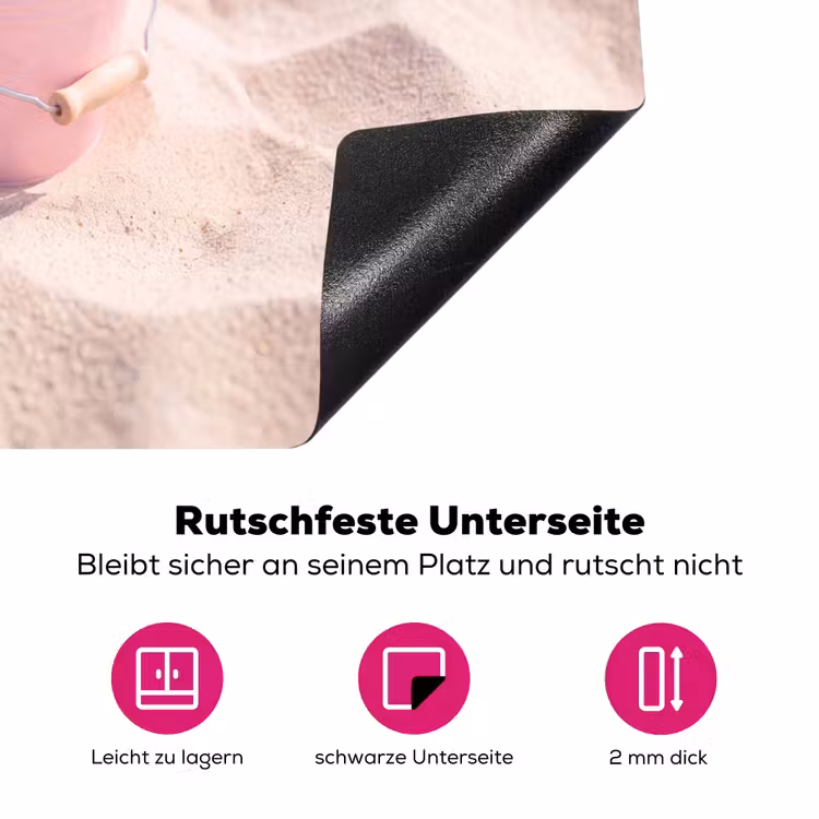 Strand - Schelpen - Zomer - Roze - Decoratie Inductie beschermer vinyl 3mm middel -zzzzzzz-lf-onderkant