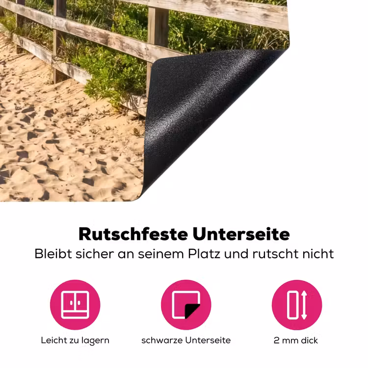 Strand - Zandpad - Oceaan - Natuur Inductie beschermer vinyl 3mm klein -zzzzzzz-lf-onderkant