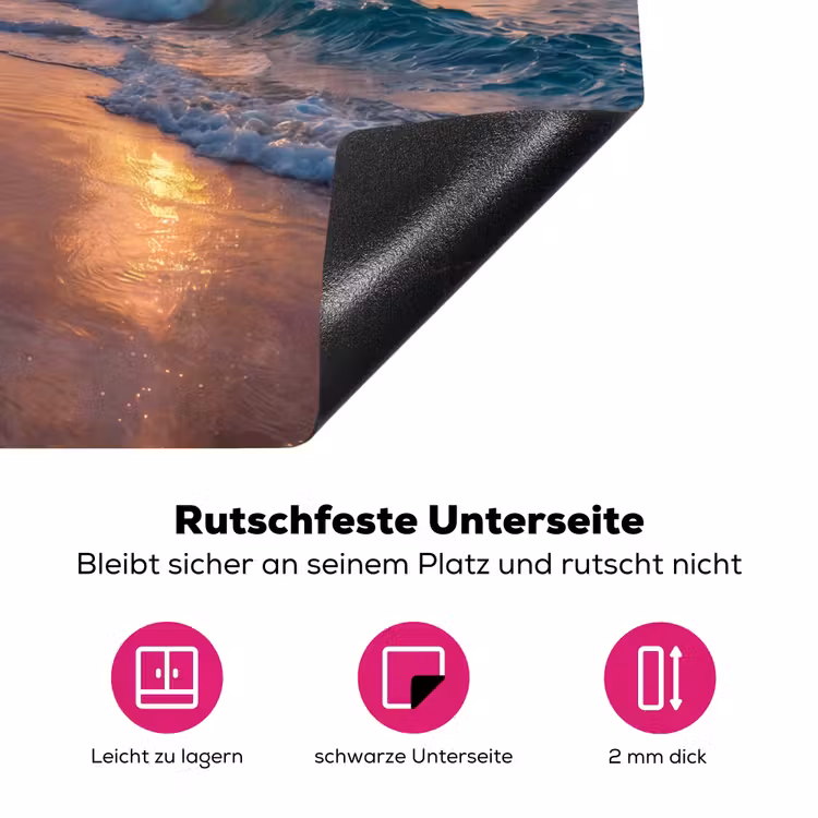 Strand - Zonsopgang - Tropisch - Natuur - Oranje Inductie beschermer vinyl 3mm middel -zzzzzzz-lf-onderkant