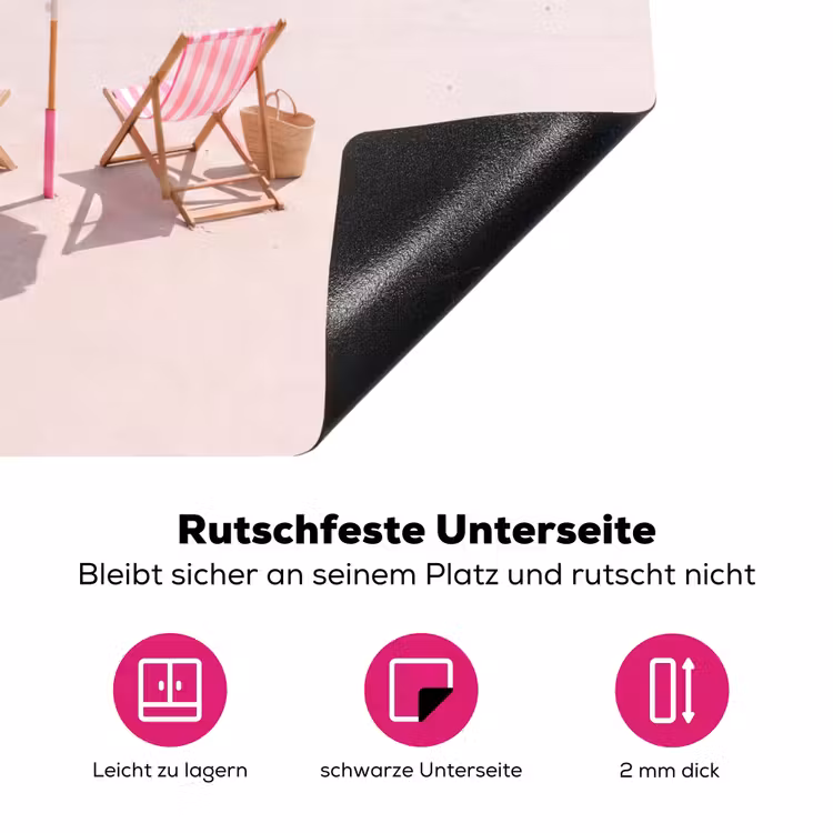 Strand - Parasol - Ligstoel - Zomer - Roze Inductie beschermer vinyl 3mm middel -zzzzzzz-lf-onderkant