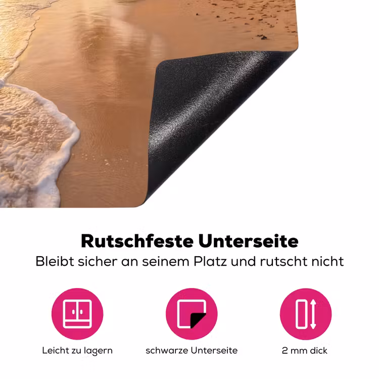 Strand - Zonsondergang - Tropisch - Natuur - Goud Inductie beschermer vinyl 3mm middel -zzzzzzz-lf-onderkant