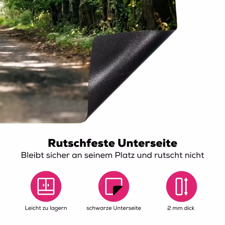 Weg - Bomen - Natuur - Groen Inductie beschermer vinyl 3mm klein -zzzzzzz-lf-onderkant