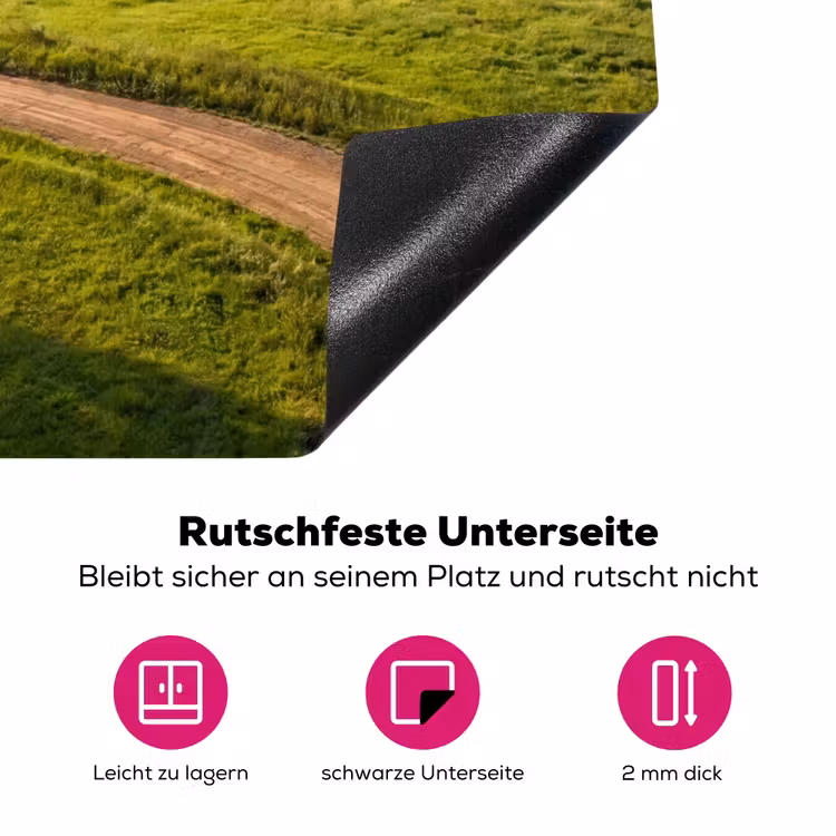 Weg - Weide - Natuur - Groen Inductie beschermer vinyl 3mm klein -zzzzzzz-lf-onderkant