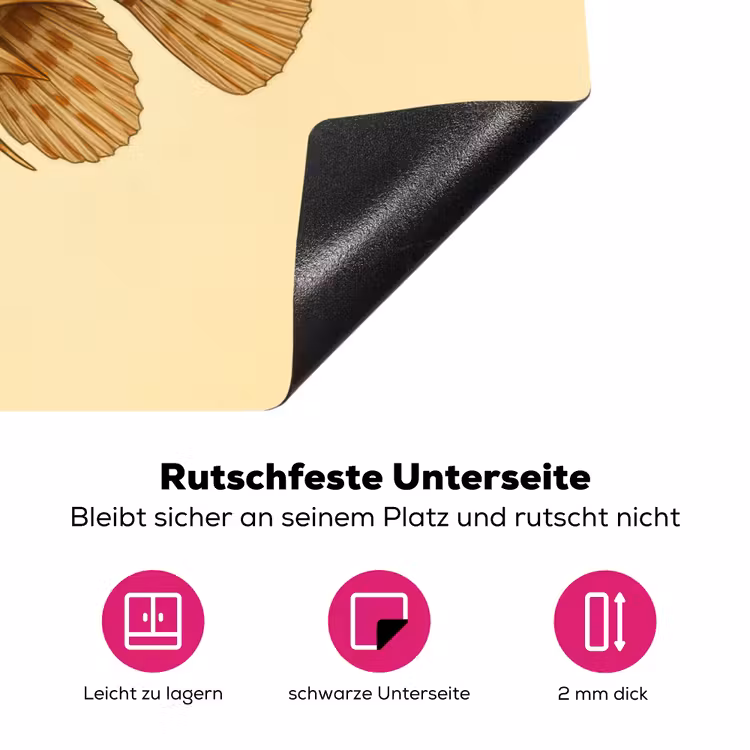 Strepen - Vis - Rond - Stekels Inductie beschermer vinyl 3mm klein -zzzzzzz-lf-onderkant