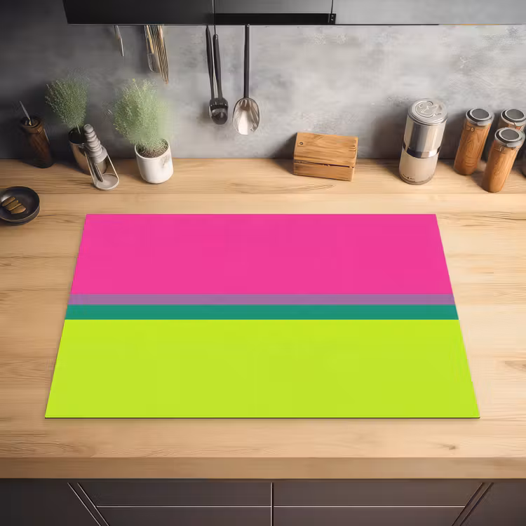Strepen - Modern - Kleurrijk Inductie beschermer vinyl 3mm klein -sfeer5