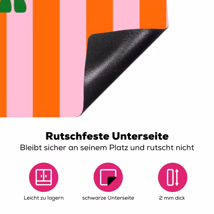 Strepen - Oranje - Verticaal - Ciao bella Inductie beschermer vinyl 3mm klein -zzzzzzz-lf-onderkant