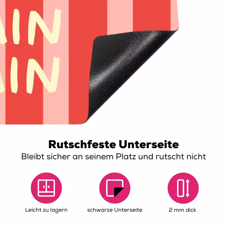 Strepen - Rood - Try again Inductie beschermer vinyl 3mm klein -zzzzzzz-lf-onderkant