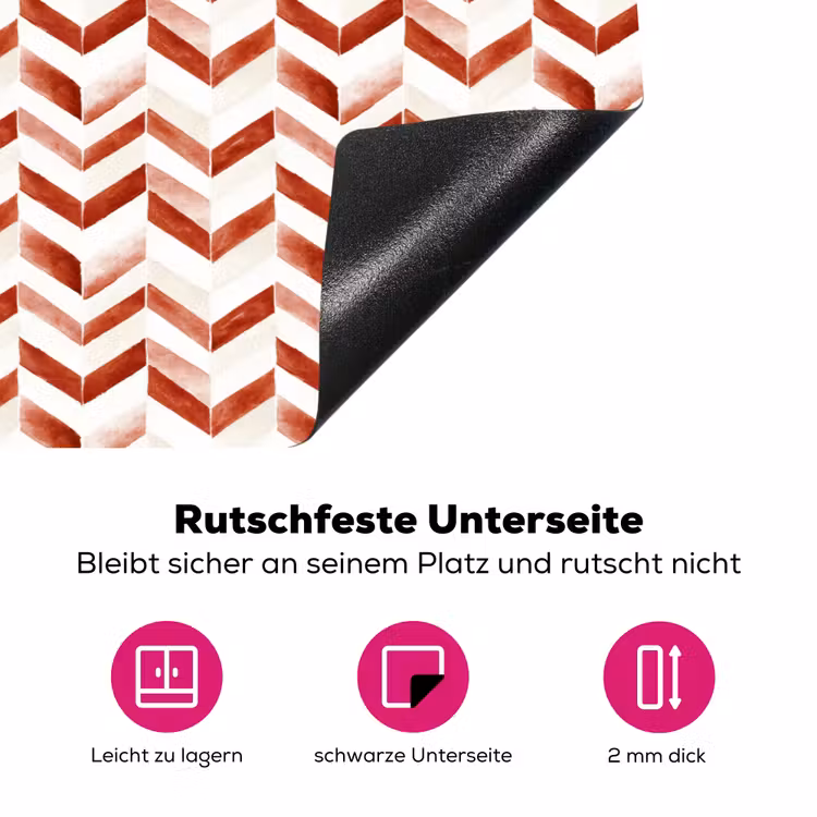 Chic - Strepen - Rood - Wit Inductie beschermer vinyl 3mm klein 276 -zzzzzzz-lf-onderkant