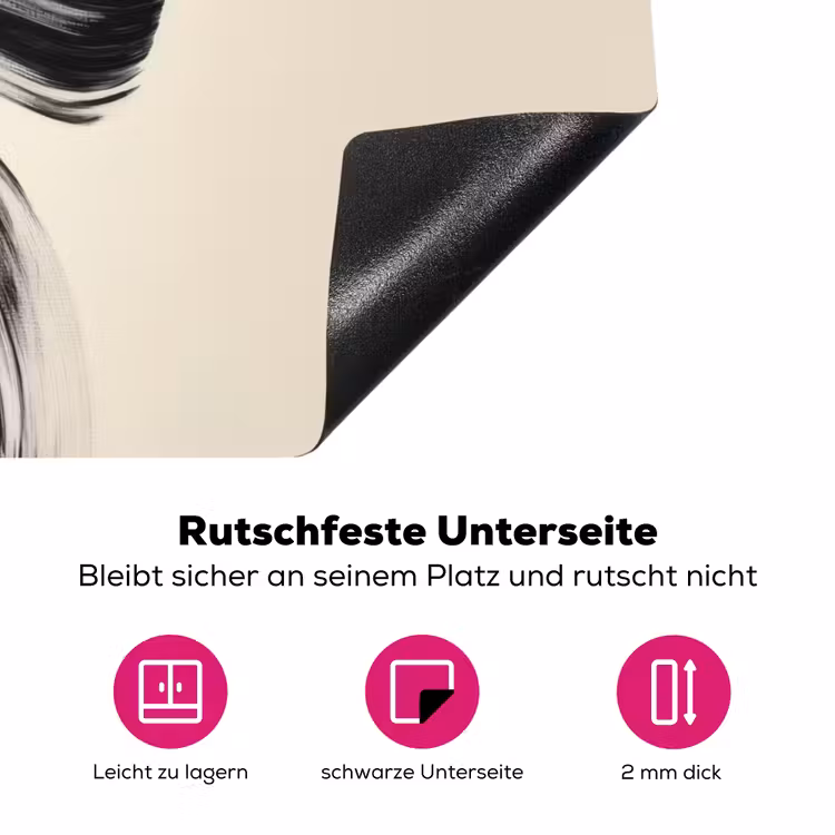Strepen - Zwart - Abstract Inductie beschermer vinyl 3mm klein -zzzzzzz-lf-onderkant