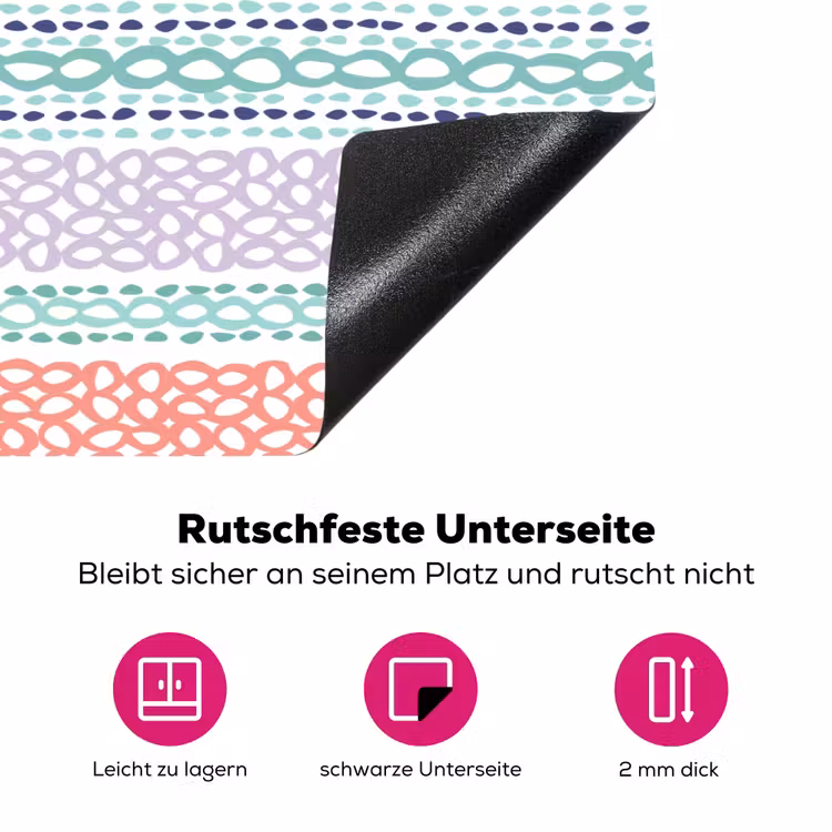 Strepen - Zomer - Kleuren Inductie beschermer vinyl 3mm klein 276 -zzzzzzz-lf-onderkant