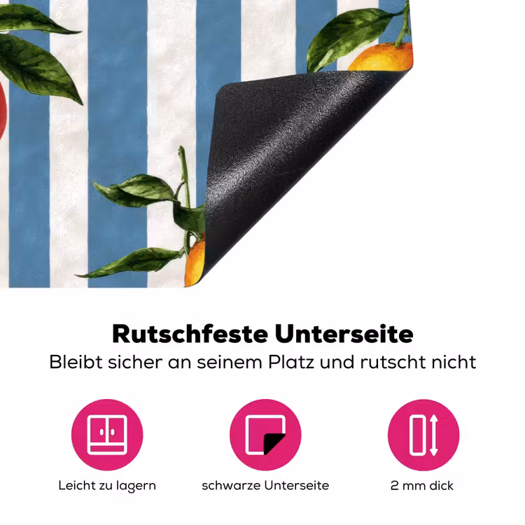 Strepen - Citroen - Blauw Inductie beschermer vinyl 3mm klein 276 -zzzzzzz-lf-onderkant