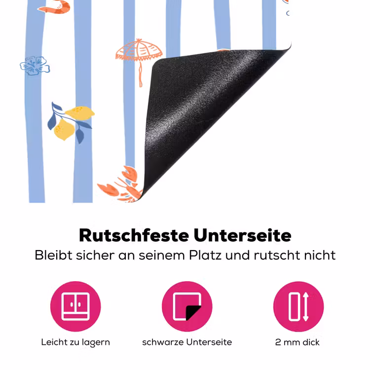 Zee - Sfeer - Strand - Blauw Inductie beschermer vinyl 3mm klein 276 -zzzzzzz-lf-onderkant