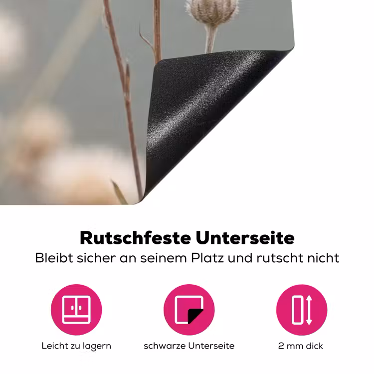 Strobloemen - Wit - Daglicht Inductie beschermer vinyl 3mm klein -zzzzzzz-lf-onderkant