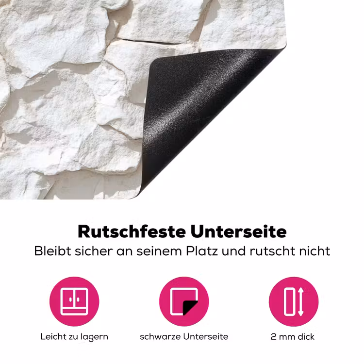 Structuur - Rots - Wit Inductie beschermer vinyl 3mm klein 276 -zzzzzzz-lf-onderkant