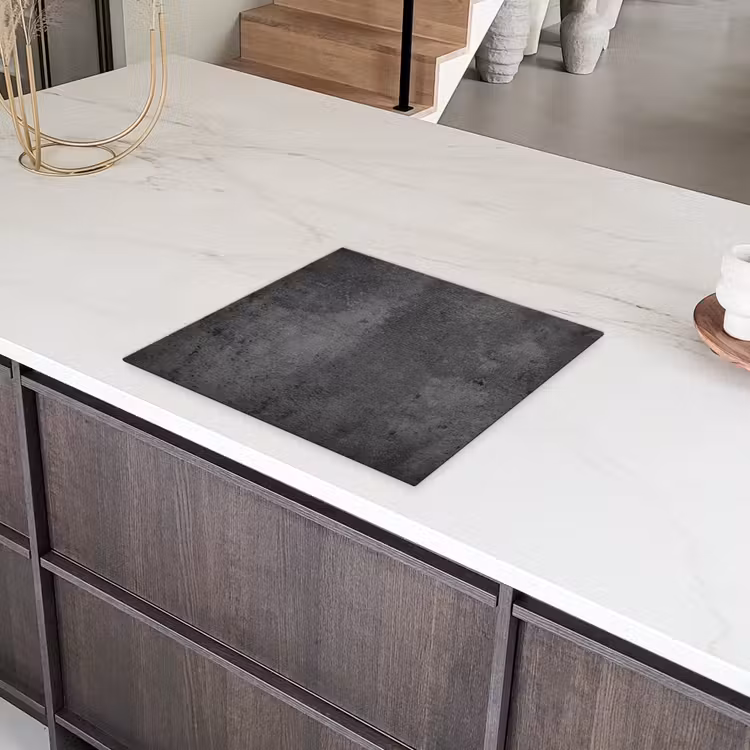 Structuur - Beton - Grijs - Industrieel - Rustiek Inductie beschermer vinyl 3mm middel -sfeer8