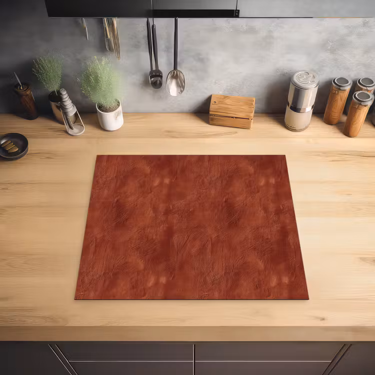 Stucwerk - Textuur - Terracotta Inductie beschermer vinyl 3mm middel 274 -sfeer5