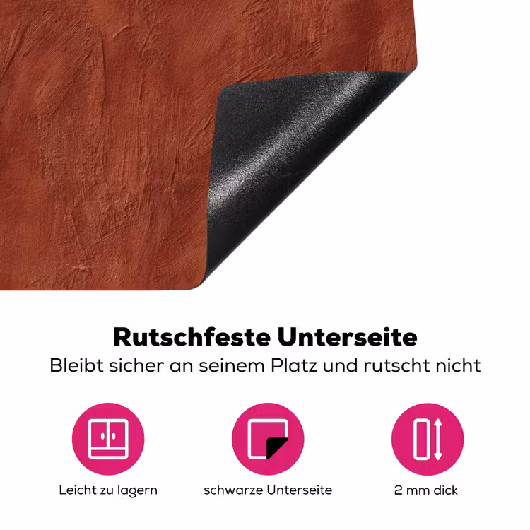 Stucwerk - Textuur - Terracotta Inductie beschermer vinyl 3mm middel 274 -zzzzzzz-lf-onderkant