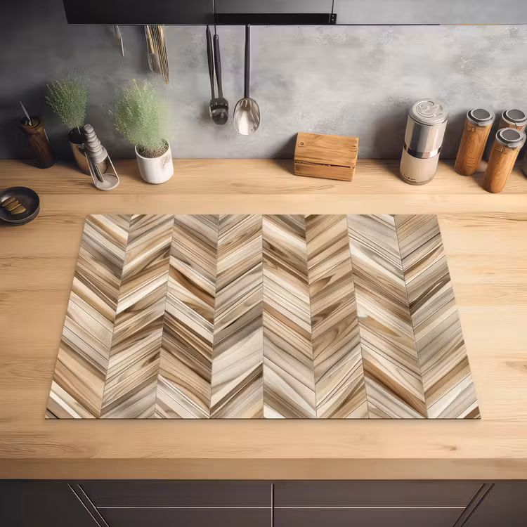 Zonnestraal in Hout Inductie beschermer vinyl 3mm klein -sfeer5