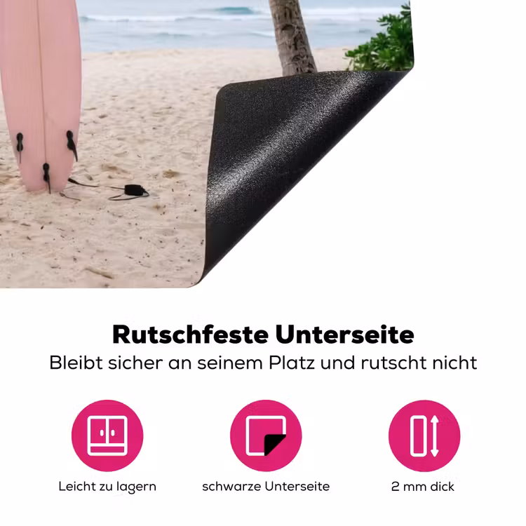 Surfboard - Palmbomen - Kleurrijk Inductie beschermer vinyl 3mm klein -zzzzzzz-lf-onderkant
