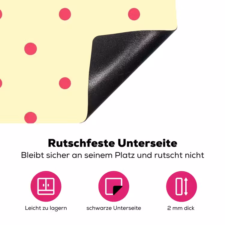 Swag - Roze - Stippen - Geel Inductie beschermer vinyl 3mm klein -zzzzzzz-lf-onderkant