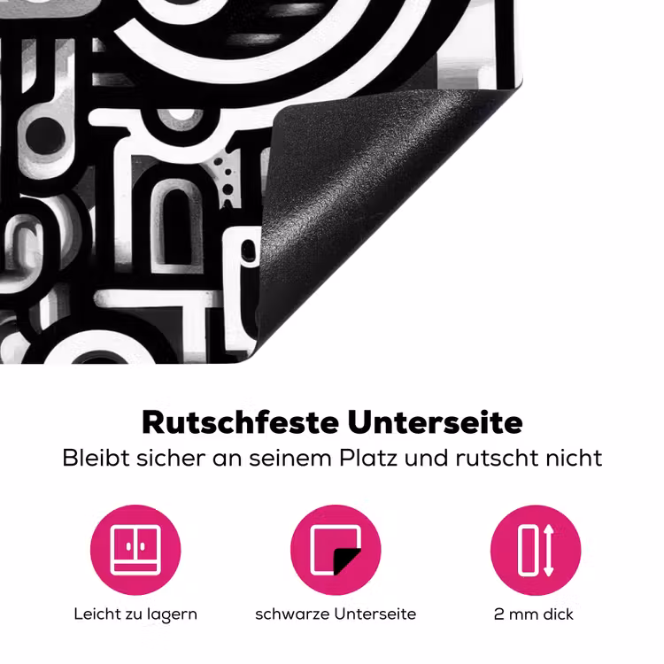 Symbolen - Abstract - Grafisch - Zwart Inductie beschermer vinyl 3mm klein -zzzzzzz-lf-onderkant