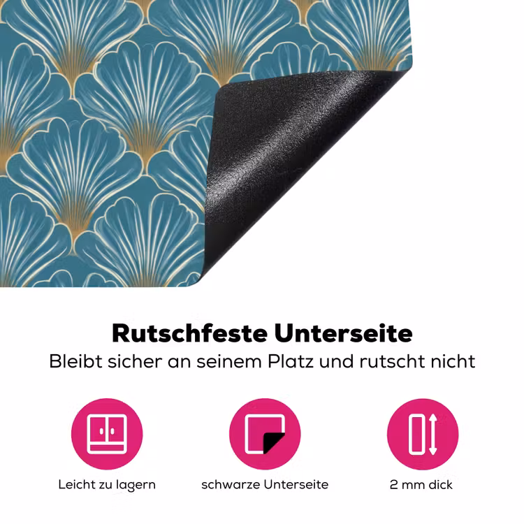 Symmetrisch - Patroon - Blauw Inductie beschermer vinyl 3mm klein 276 -zzzzzzz-lf-onderkant