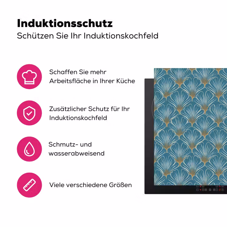Symmetrisch - Patroon - Blauw Inductie beschermer vinyl 3mm klein 276 -zzzzzzz-lf-ups