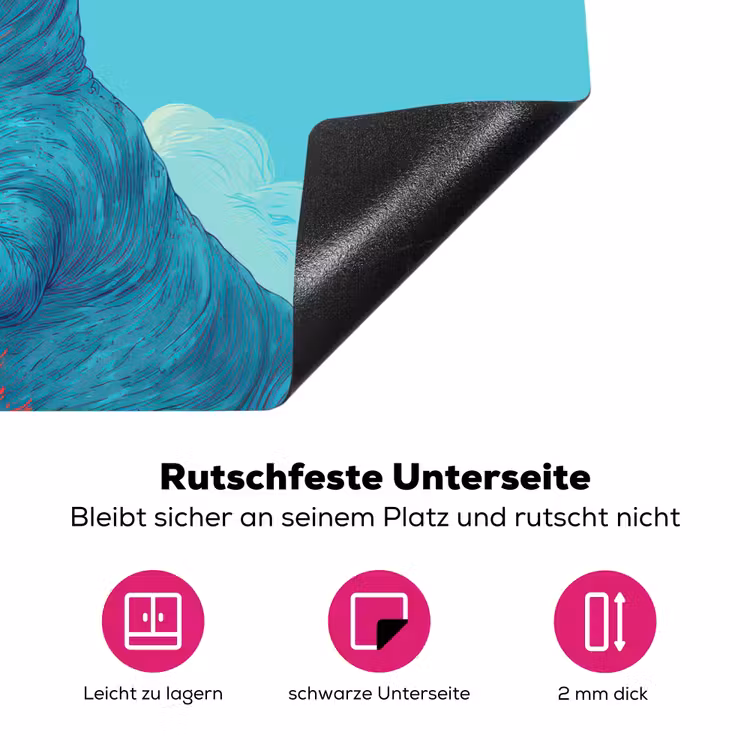 T-Rex - Blauw - Wolken - Zonnebril Inductie beschermer vinyl 3mm klein -zzzzzzz-lf-onderkant
