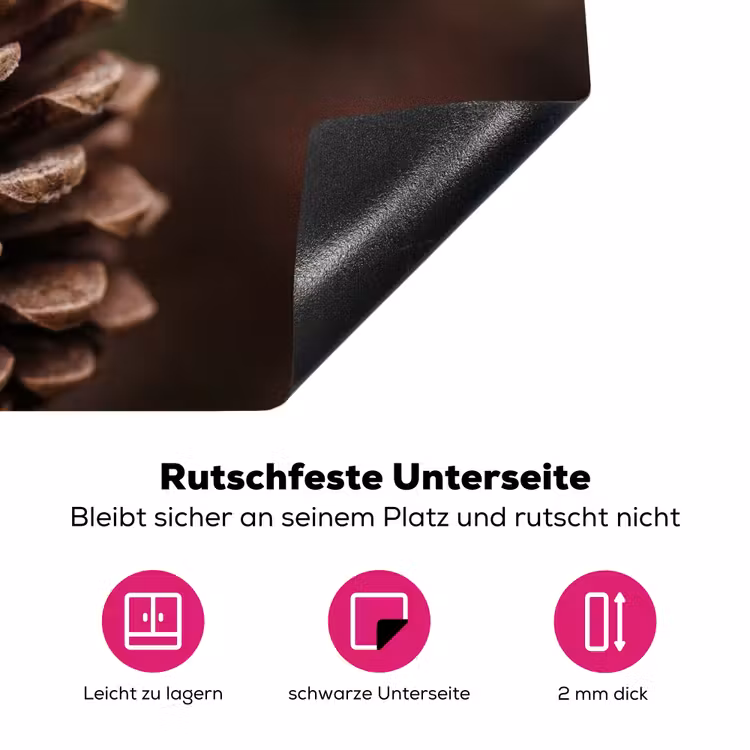 Dennenappel - Bos - Herfst - Bruin - Sfeervol Inductie beschermer vinyl 3mm klein -zzzzzzz-lf-onderkant