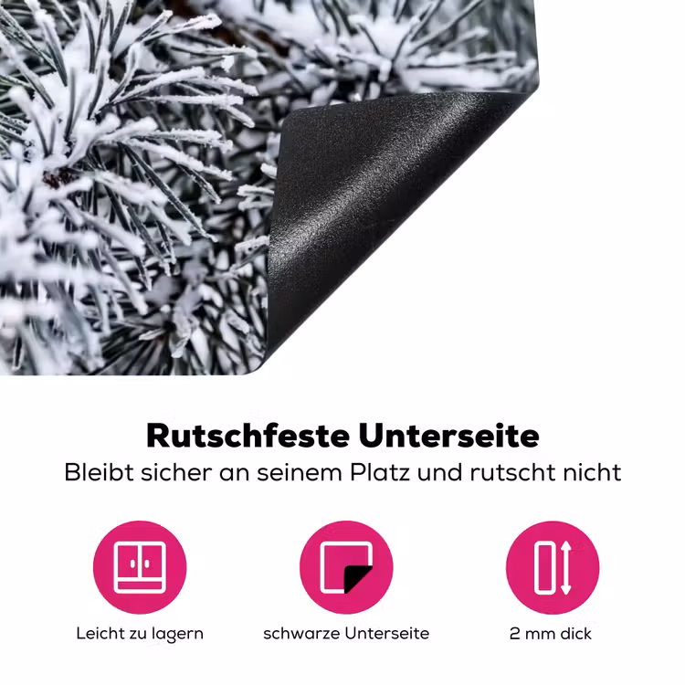 Dennenappel - Tak - Sneeuw - Winter - Sfeervol Inductie beschermer vinyl 3mm klein -zzzzzzz-lf-onderkant