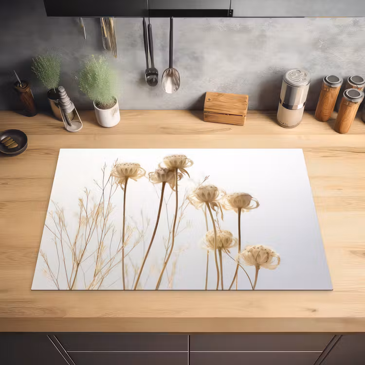Verbleekte Bloemendans Inductie beschermer vinyl 3mm klein -sfeer5