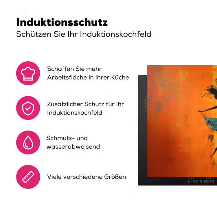 Dansen - Vrouwen - Verfstructuur Inductie beschermer vinyl 3mm klein -zzzzzzz-lf-ups